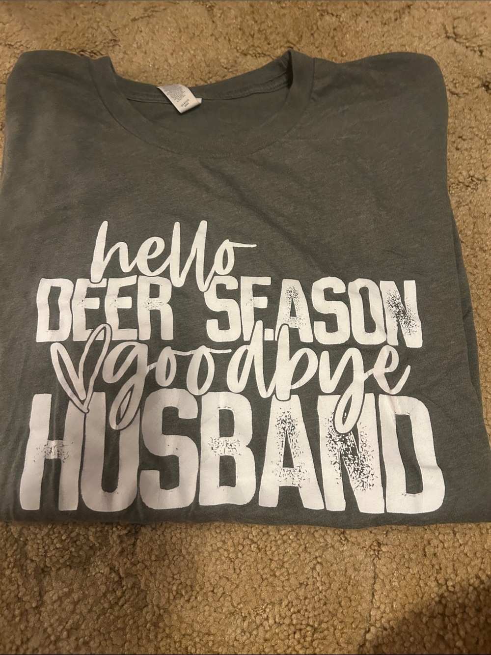 Dark Gray Graphic Tee - 'Hello Deer Season Goodbye Husband'